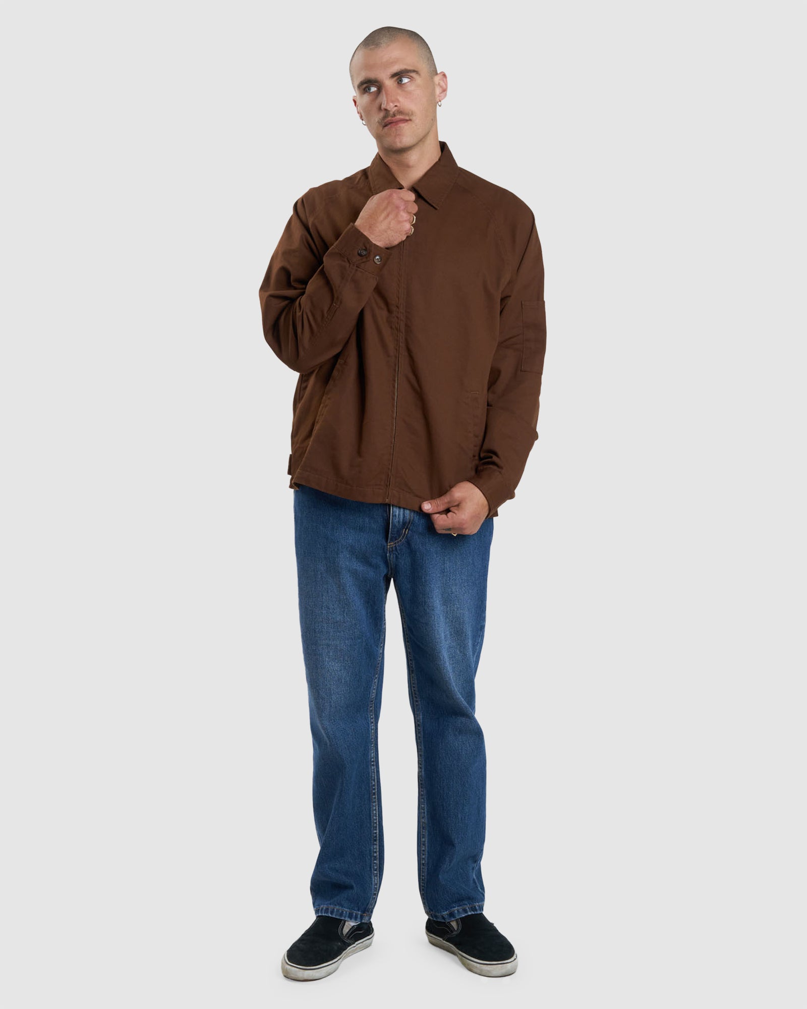 Men's Premium Chestnut Minimal Thrills Work Jacket for Versatile Use
