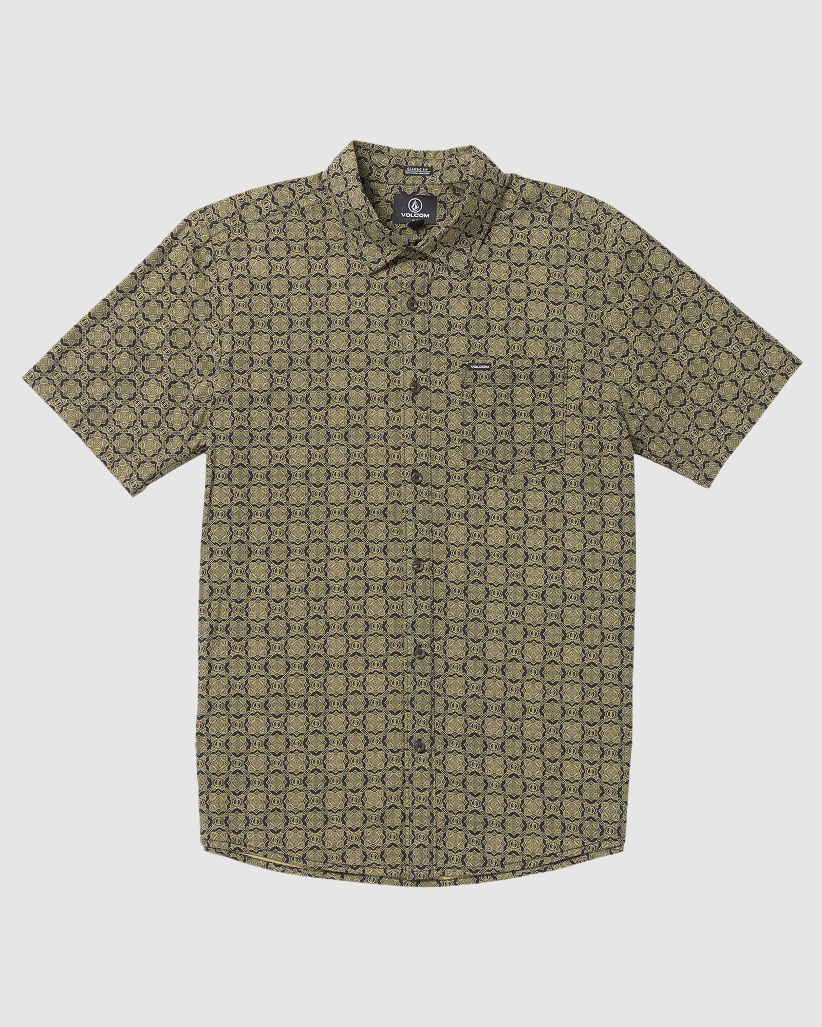 Men's Comfortable Scaler Stone Short Sleeve Cotton-Polyester Shirt