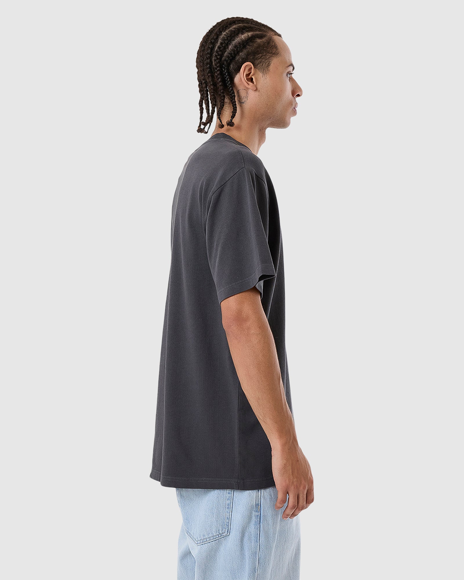 Men's Dark Charcoal Blurr Embroidered Merchandise-Fit Comfort T-Shirt