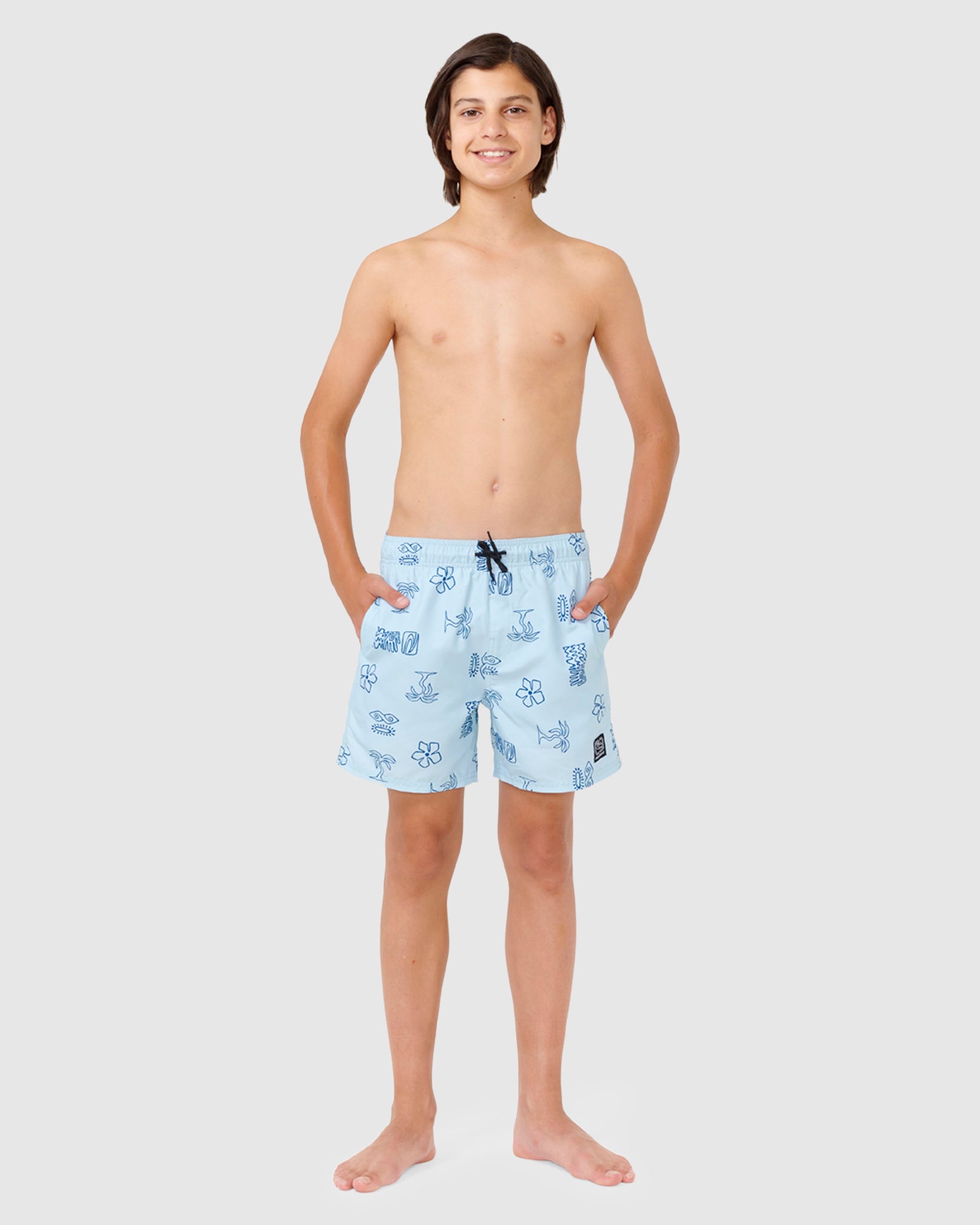 BOYS 8 - 16 EVOLUTION MOTIF HIGH - PERFORMANCE VOLLEYBOARD SHORTS
