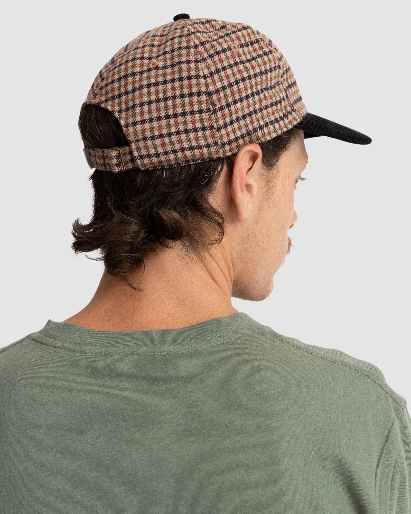 Men's Everyday Wool Blend Checked Cap with Adjustable Strap