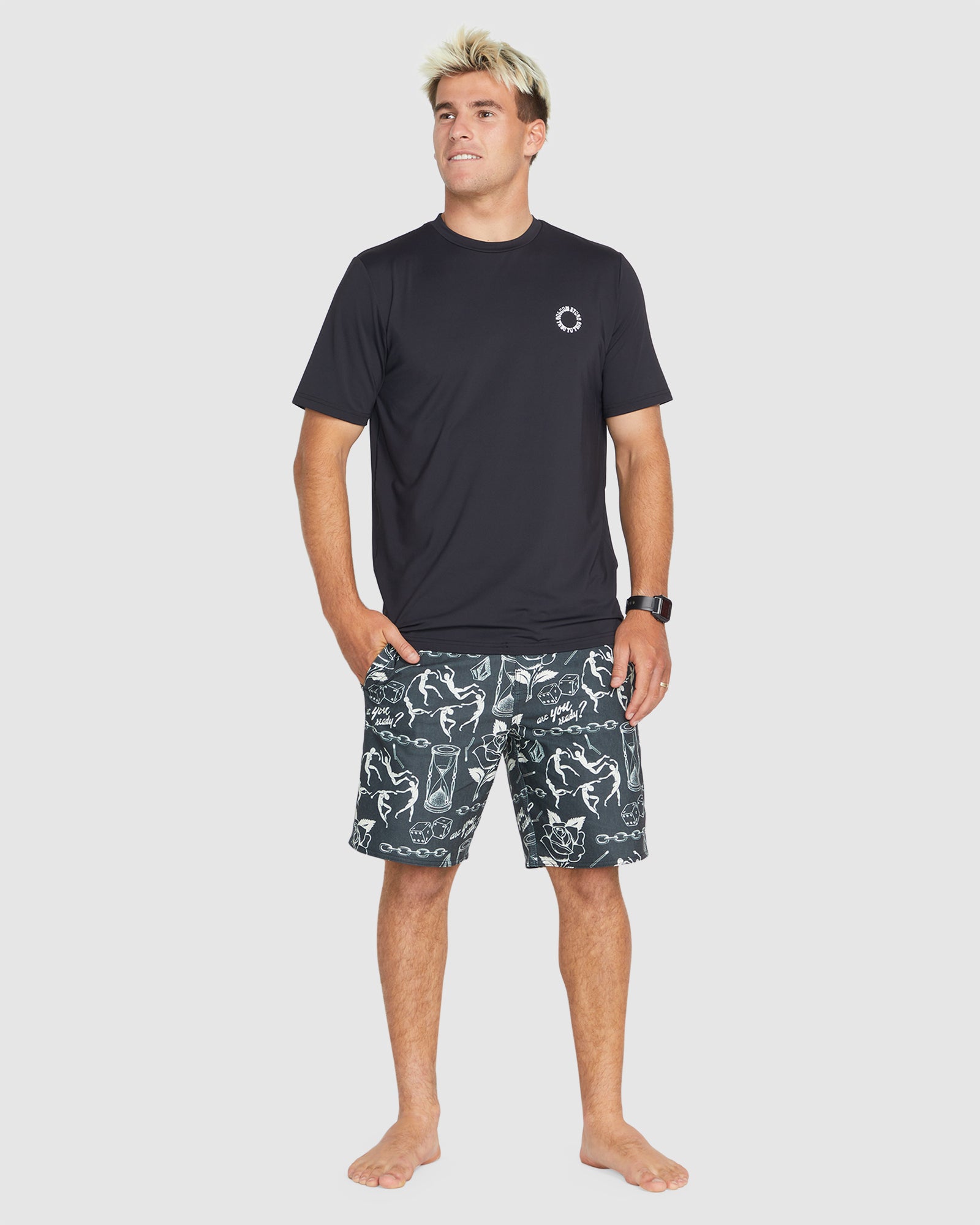 Men's Hemp-Fiber 4-Way Stretch Medley Stoney 19 Boardshorts