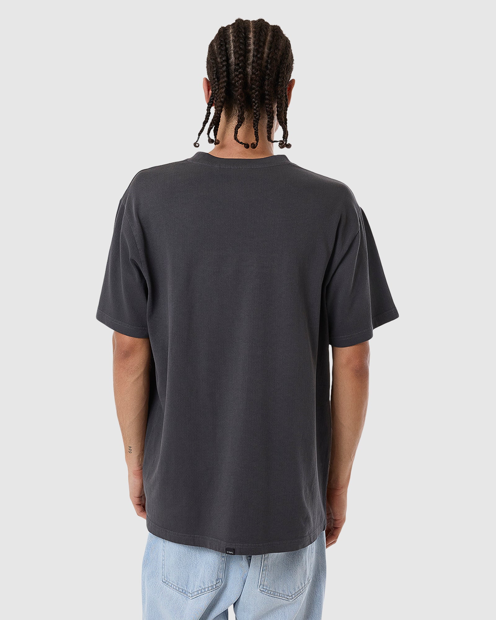 Men's Dark Charcoal Blurr Embroidered Merchandise-Fit Comfort T-Shirt